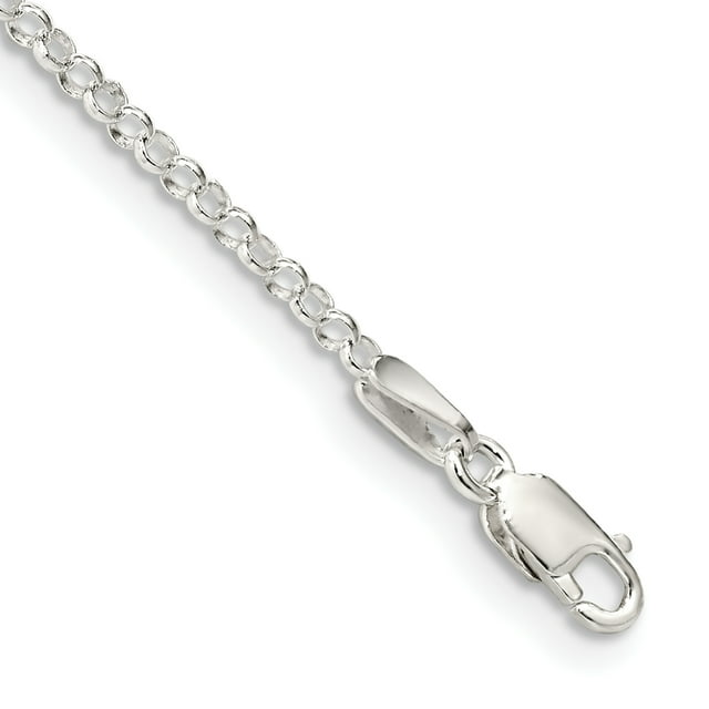 925 Sterling Silver 2mm Rolo Chain Anklet