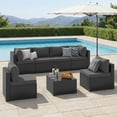 thumbnail image 2 of LazySunsets 7-Piece Outdoor Patio Furniture Set, Wicker Rattan Sectional Sofa Conversation Sets, Dark Gray, 2 of 11