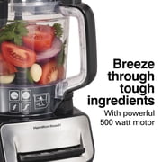 Hamilton Beach 14 Cup Food Processor with Stack & Snap Design and Extra 4-Cup Mini Bowl, Black