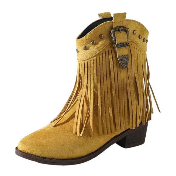 Women Lace up Short Booties Square Heel Round Toe PU Upper Rubber Sole Lightweight Comfortable Casual Walking Shoes for Daily Wear