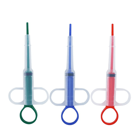 Monebena 3 Pcs Pet Pill Plunger Popper for Small Cats Dogs Pill Gun Dispenser Shooter Pet Piller Soft Tip Tablet Syringe Pusher Animal Medicine Feeder for Feeding Accessories
