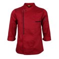 thumbnail image 2 of facefd Retro Chef Jacket Coat Uniform Long Sleeve Hotel Kitchen Apparel 3XL Red, 2 of 8
