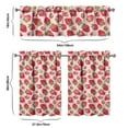 thumbnail image 6 of Kitchen Curtains 36 Inch Short - 3 Panel Set Strawberry Print, Rod Pocket Window Curtains 100% Polyester, Cute Fruit Valance for Farmhouse, Cafe, Living Room, Bedroom, Easy Wash, 6 of 6