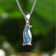 thumbnail image 1 of 14k White Gold Penguin Pendant Animal Necklace, 1 of 2