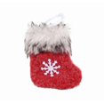thumbnail image 1 of xihome Mini calcetn navideño colgante de lana roja, ideal para decoracin navideña. Tambin sirve como colgante para rbol, bolsa de dulces o regalo., 1 of 4