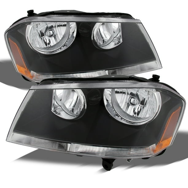 Fits 0814 Dodge Avenger Black Replacement Headlights Headlamps Left