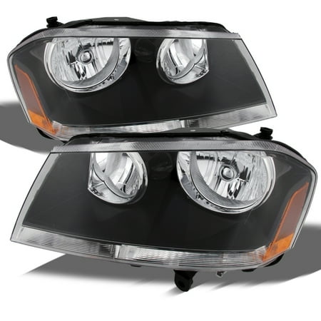 2000 Dodge Avenger Replacement - Fits 08-14 Dodge Avenger Black Replacement Headlights Headlamps Left + Right
