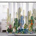 thumbnail image 1 of Cortina DE DUCHA YONGSHENG Juego DE Cortinas DE DUCHA DE tela para baño colorido impermeable tamaño estándar 180 * 180 cm (cactus), 1 of 5
