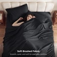 thumbnail image 4 of U by Bedsure Extra Deep Pocket King Sheets Set, Fits 18"-21" Mattresses, 4 Piece Soft Moisture Wicking Microfiber Bed Sheets, Black, 4 of 8
