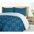 thumbnail image 5 of Ambesonne Geometric Duvet Cover Sets, Concentric Circles Art, 2-King, Azure Blue and Dark Blue Grey, 5 of 7