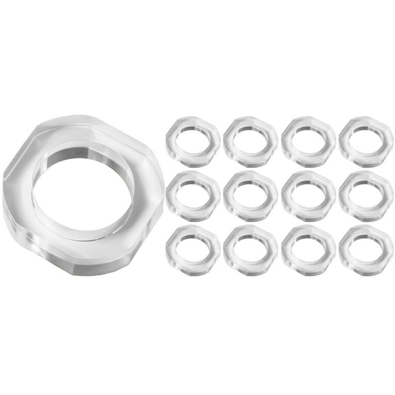 Set of 12 Handcrafted Napkin Rings - Acrylic Round Napkin Holders for Dining Table Décor (Clear 2)
