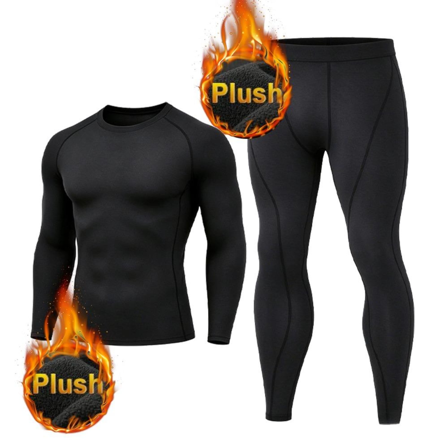 Men s Thermal Underwear Long Set Fleece Lined Winter Cold Weather Lightweight Heat Retention Mens Thermals Top & Bottom Set Skiing Hiking Hunting Outdoor Base Layer Gift