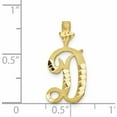 thumbnail image 4 of 10K Yellow Gold Diamond-Cut Grooved Initial D Charm (20 X 11) Made In United States 10c767d, 4 of 6