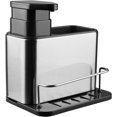 thumbnail image 1 of Dispensador de jabón de fregadero de cocina 3 en 1 soporte de esponja antióxido fregadero de acero inoxidable almacenamiento estante de drenaje, 1 of 6