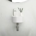 thumbnail image 4 of 13X10.44 Inch White Ceramic Rectangle Wall Mount Bathroom Sink with Single Faucet Hole,White Ceramic Bath Faucets Bathroom Vanities, 4 of 9