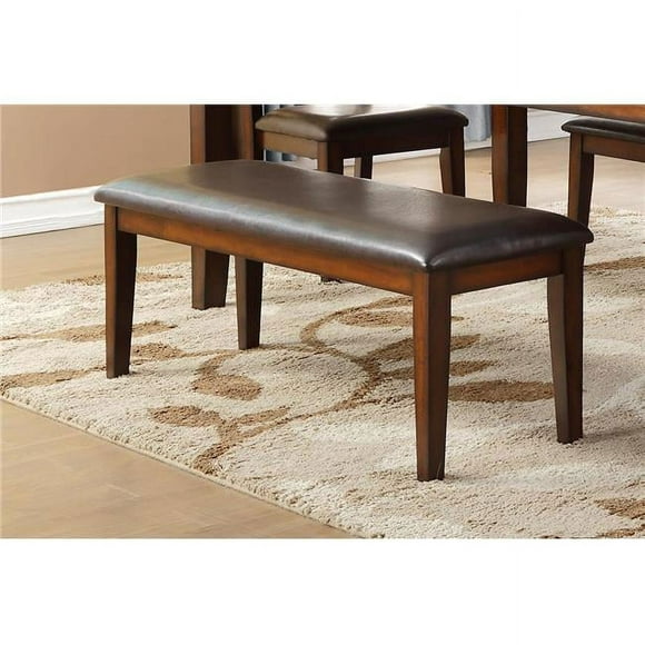 Home Elegance 5547-13 19 x 16 x 48 in. Mantello Bench - Cherry & Dark Brown