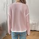 thumbnail image 3 of Ailaofu Women's 2025 Fall Fashion Crew Neck Long Sleeve Oversized Color Block Sweaters Ribbed Pullover Tops, 3 of 3