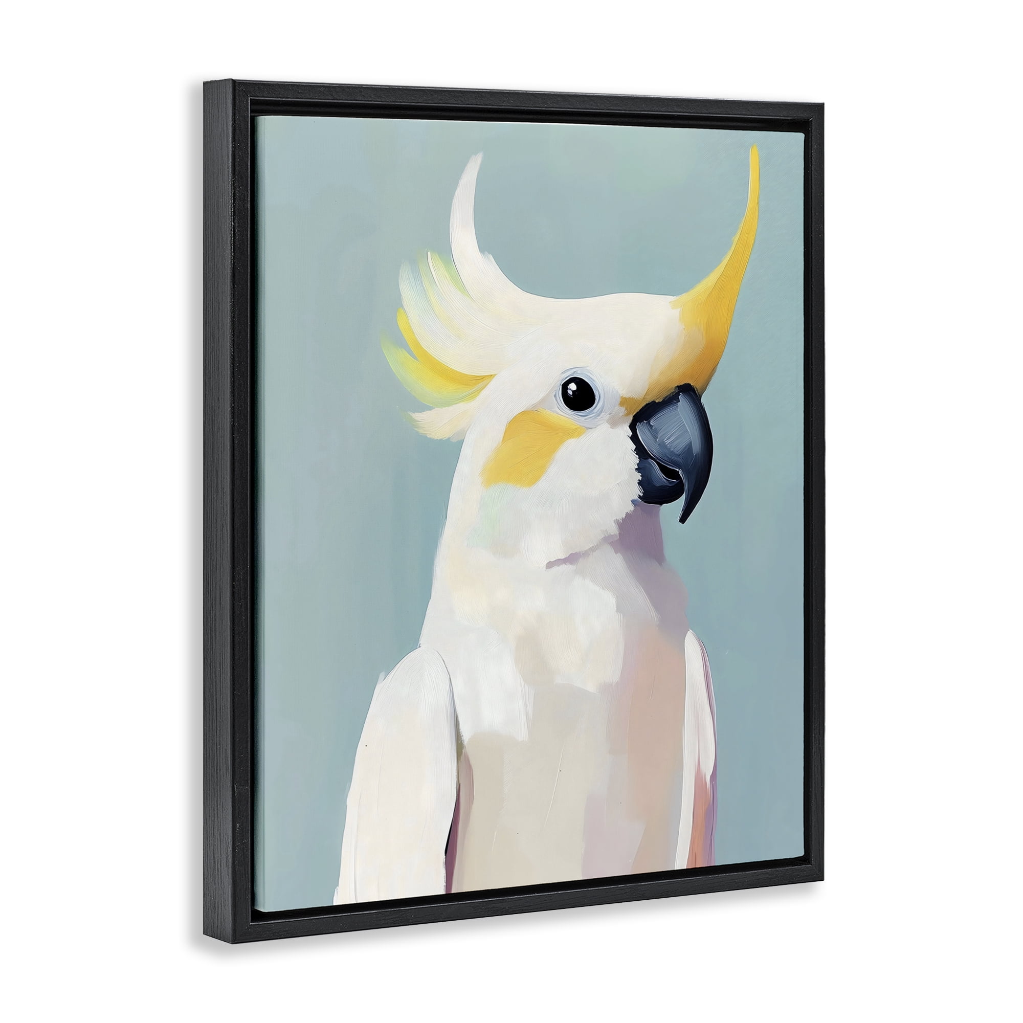 Stupell Industries Yellow Crested Cockatoo Black Framed Floater Canvas Wall Art, design by The Prints Vibe