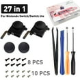 thumbnail image 1 of 3D Analog Joystick Thumb Stick Compatible Nintendo Switch Joy Pad Replacement Repair Kit Tool for Switch Lite 27 in 1 with box, 1 of 6