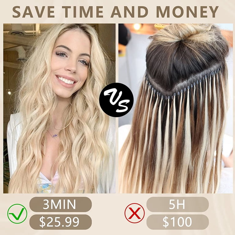 5 bundles of 20’in blonde hair extensions Halo-Original_b_dc0e0c6e-8b7a-  main image 3