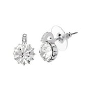 Believe by Brilliance Womens Fine Silver Plated Clear Crystal Pendant & Earring Set, 18 + 2 CHAIN