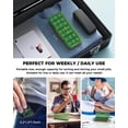 thumbnail image 6 of Pill Organizer 3 Times A Day, 7-Day Pill Box 3 Times A Day - YSTDHL Weekly Medicine Box Organizer, 7 Detachable Portable Daily Pill Container Dispenser Case for Vitamins Fish Oils Supplements, Green, 6 of 8