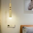 thumbnail image 4 of Modern LED Gold Pendant Lamp Hanging Ceiling Light Chandelier Brass Tube Shape Lighting Fixture, 4 of 22