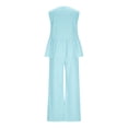 thumbnail image 6 of FNFYFH Womens Two Piece Set Sleeveless V Neck Peplum Vest Wide Leg Pant Suits Business Casual Outfits Summer Vacation Outfits, 6 of 10