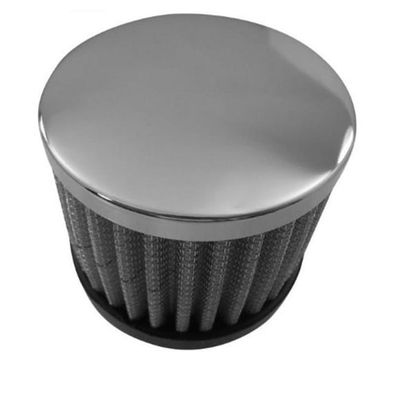 Racing Power R9308 3 in. Steel Push-In Open Filter Breather, Chrome