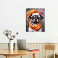 thumbnail image 2 of COMIO Hand Painted Oil Painting on Canvas wall art,American style Light luxury style Animal zodiac funny Big glasses Dog / colorful hotel mural Living room entrance hallway Restaurant cafe, 2 of 4