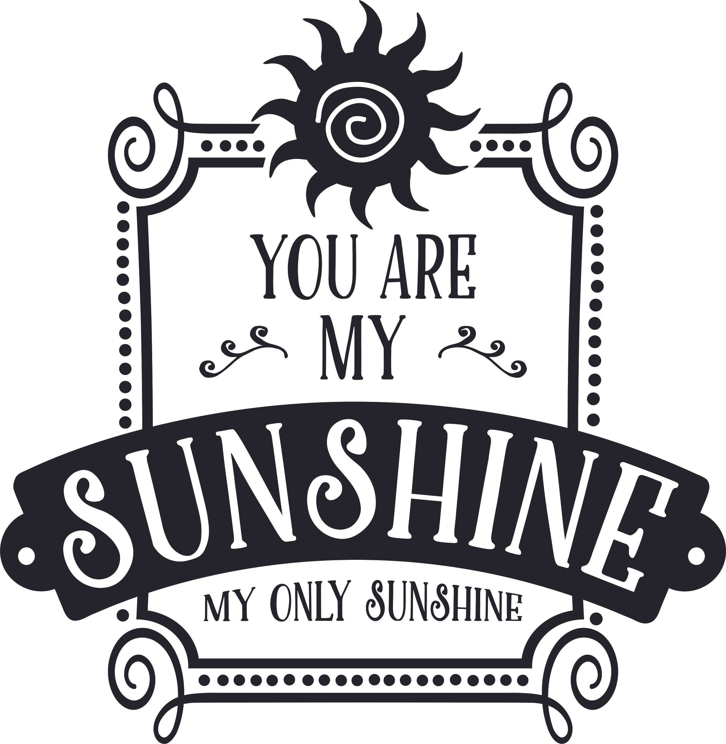 Love Quotes You Are My Sunshine Lettering Wall Sticker Art Design Decal for Girls Boys Kids Room