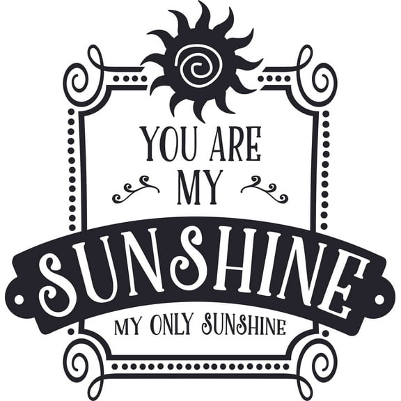 Love Quotes You Are My Sunshine Lettering Wall Sticker Art Design Decal for Girls Boys Kids Room Bedroom Nursery Kindergarten House Fun Home Decor Stickers Wall Art Vinyl Decoration (20x20 inch)