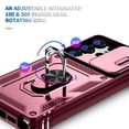 thumbnail image 5 of Allytechgroup Case for Samsung Galaxy S25 Ultra with 360° Rotatable Kickstand, [Slide Camera Cover] Shockproof Soft Bumper Rugged PC Phone Case Support Magnetic Car Mount for Women Men, Pink+Winered, 5 of 11