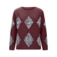 thumbnail image 5 of Tqyyweavej Crochet Sweaters for Women Hollow Out Argyle Sparkly Crewneck Blouses Fashion Casual Party Tops Size S to 2XL, 5 of 10