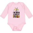 thumbnail image 3 of Inktastic I'm with a Bunch of Fools with Jester Hat April Fools Day Boys or Girls Long Sleeve Baby Bodysuit, 3 of 5
