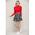 thumbnail image 3 of Made by Johnny Women's Casual Mini Flared Plain Pleated Skater Skirt with Shorts XXXL BLACK_PLAID, 3 of 6