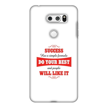 LG V30 Plus Case, LG V30 Case - Success Do Your Best, Hard Plastic Back Cover. Slim Profile Cute Printed Designer Snap on Case with Screen Cleaning