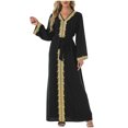 thumbnail image 2 of YHAJDS Women's Casual Dress,Long Sleeve Long Dress for Women Solid Color Round Neck Ankle Length Dress Elegant Casual Dress with Sleeves Comfortable Fall Dresses for Women, 2 of 5