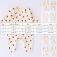 thumbnail image 3 of KPOPLK Baby Pajamas with Mitten Cuffs Tie Front 3 6 9 12 18 Months Infant Newborn Cotton Long Sleeve Footie Pjs Outfit Size 1-3 Months, 3 of 4