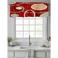 thumbnail image 2 of Red Circle Valances for Windows, Rod Pocket Kitchen Valance Curtains - Soft & Washable Small Window Treatment for Living Room, Bathroom, Geometri Stripe Lines Abstract Art 54x18inch, 1 Panel, 2 of 9