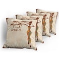 thumbnail image 5 of Ambesonne African Throw Pillow Cover 4 Pack, Slim Vintage Girl, 24", Multicolor, 5 of 7