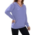 thumbnail image 5 of OutfitShow Womens Long Sleeve Sweatshirt Casual Fall V Neck Pullover Tops with Pockets,Sizes S-3XL, 5 of 8