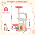 thumbnail image 3 of Gymax 49'' Flower Pink Cat Tree w/Flower-shaped Soft Perch Sisal Scratching Posts, 3 of 10