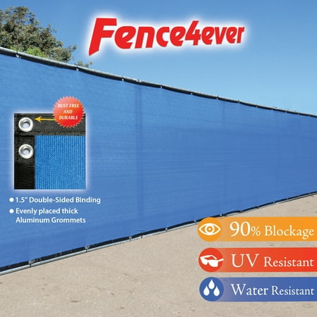 Fence4ever Blue 4' x 50' 4 ft tall Fence Privacy Screen Windscreen Shade Cover Mesh Fabric