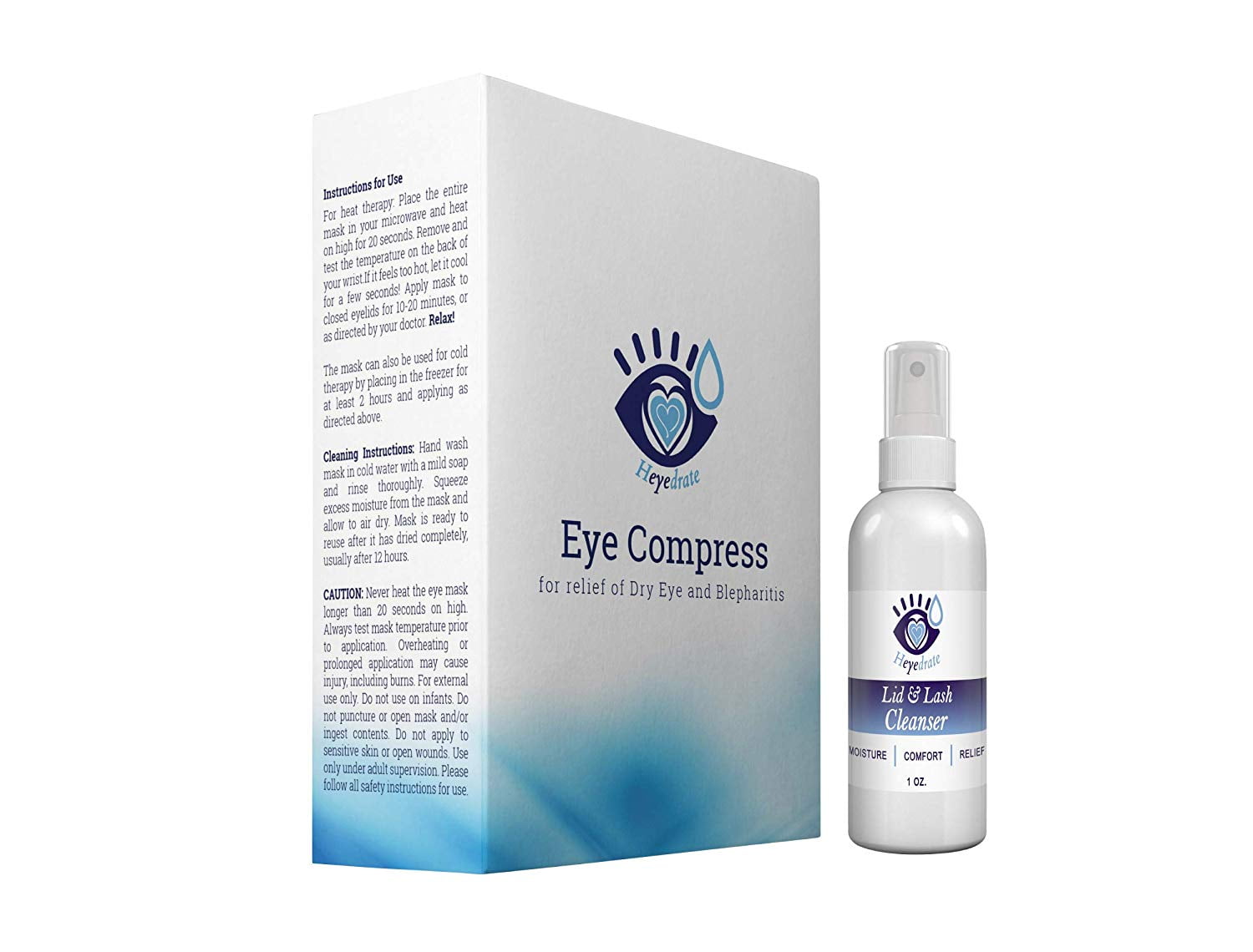 Stye Relief Kit Heyedrate Lid and Lash Cleanser 1 Ounce and Heyedrate