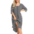 thumbnail image 4 of Qarigey Camisones de mujer Batas con cremallera de casa de verano Albornoz con bolsillos Hogar Hotel Dormitorio Ropa de dormir Mujer Damas Pijama Negro Qarigey AP016562-01, 4 of 6