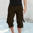 thumbnail image 2 of SHIXIAOO Men's Spring and Summer Leisure Sports Solid Color Pocket Trouser Leg Hanging Rope Tool Shorts Men Cargo Pants Slim Fit Band 1 12 Sock Thick Pants Pants Cargo Mens Work Pants Cargo Bedroom, 2 of 6