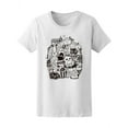 thumbnail image 1 of Happy Monster Group Doodle T-Shirt Women -Image by Shutterstock, Female XX-Large, 1 of 2