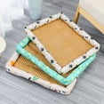 thumbnail image 3 of Pet Ice Pad Mat, Washable Natural Rattan Pet Cooling Mat Bed For Dogs Cats, Pets Ice Pad Rattan Mat Nest, Summer Pet Woven Breathable Square Mat Sleeping Pad With Pillow For Dogs Cats, 90*70cm Grey, 3 of 8