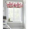 thumbnail image 4 of Spirng Tulips Window Valance Kitchen Short Curtain Panels,Watercolor Pink Flower Rod Pocket Valances Curtains,Retro Linen Window Treatments Drapes for Living Room Bedroom Decor, 4 of 6